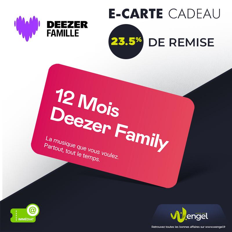 DEEZER Family - E-Carte Cadeau Immédiate
